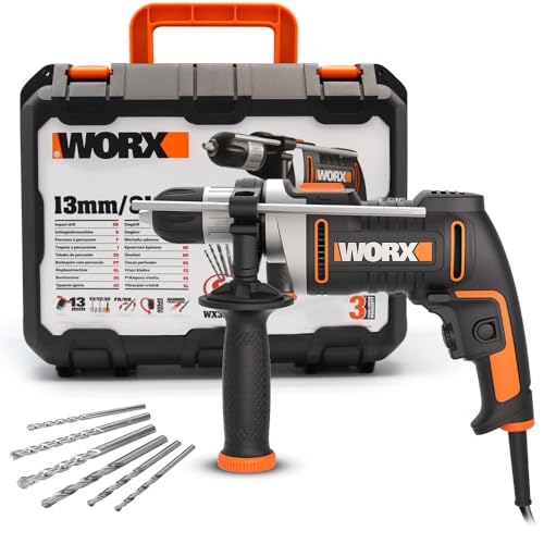 WORX WX328 Schlagbohrmaschine 810W - exaktes Bohren in Holz, Beton & Stahl - einfacher Werkzeugwechsel - stufenlose Drehzahlregulierung - exakte Bohrtiefe mit Tiefenanschlag - ergonomisches Design von WORX