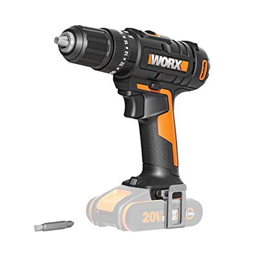 WORX WX370.9 Akku Schlagbohrschrauber 20V - 50Nm, 2-Gang-Getriebe & LED-Licht - zum Schrauben, Bohren & Schlagbohren – 20 Drehmomentstufen + Bohrstufe + Schlagfunktion – ohne Akku & Ladegerät von WORX