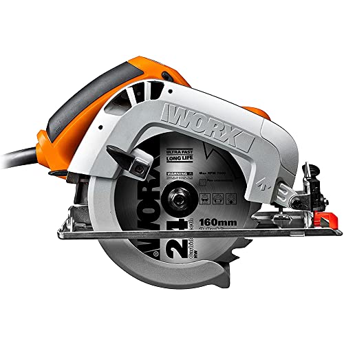 WORX WX425 Handkreissäge 1200W - zum Sägen von Holz, Aluminium & Stahl - präzise Gehrungsschnitte – Einstellbare Schnittwinkel & Parallelanschlag – 160mm Sägeblatt mit 24 Zähnen von WORX