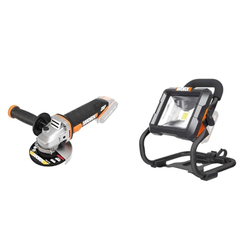 WORX WX800.9 Li-Ion Akku-Winkelschleifer 20V & WX026.9 NITRO LED Akku Arbeitsleuchte 20V – 360 Grad schwenkbarer Baustrahler - mit LED Licht für die ideale Arbeitsbeleuchtung – ohne Akku und Ladegerät WORX WX800.9 Li-Ion Akku-Winkelschleifer 20V & WX026.9 NITRO LED Akku Arbeitsleuchte 20V – 360 Grad schwenkbarer Baustrahler - mit LED Licht für die ideale Arbeitsbeleuchtung – ohne Akku und Ladegerät von WORX