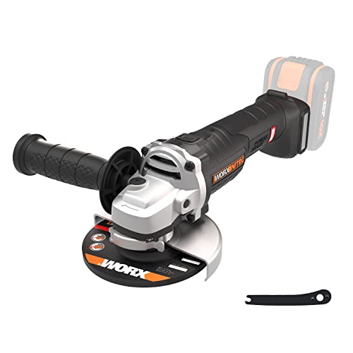 WORX WX812.9 NITRO Akku Winkelschleifer 20V - 125mm Scheiben-Durchmesser - 8500 U/min - leistungsstarke bürstenloser Motor - leicht & kompakt - Rüchschlagschutz - ohne Akku & Ladegerät von WORX