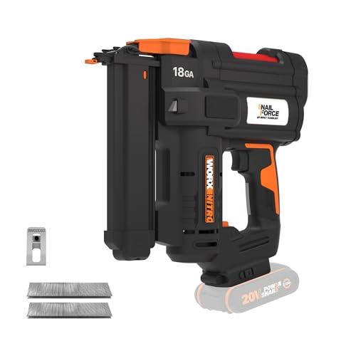 WORX WX844.9 Nitro 20V 18GA Akku-Tacker - 80 Klammern/min Schießen – für Klammern 19-40 mm - elektrischer Tacker mit hoher Effizienz - mit werkzeugfreier Verklemmungsauflösung - ohne Akku & Ladegerät von WORX