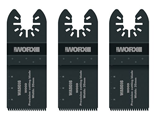WORX Sägeblatt WA5016.3 für Holz und PVC, 3 Stück, Universal- und Stern-Aufnahmesystem, 40mm x 35mm, Silber von WORX