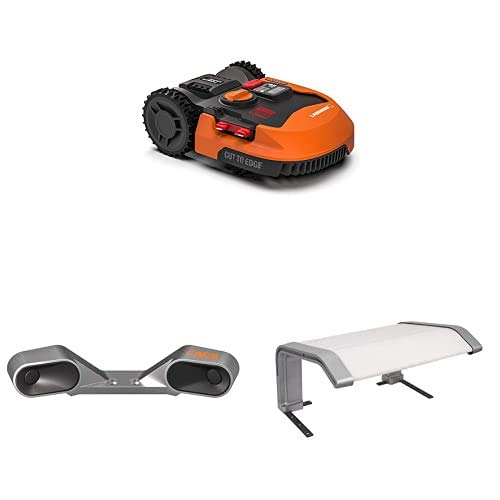 WORX Landroid L WR153E Mähroboter/Akkurasenmäher für große Gärten bis 1500 qm/Selbstfahrender Rasenmäher für einen sauberen Rasenschnitt im Handumdrehen + Mähroboter Zubehör + Landroid-Garage von WORX