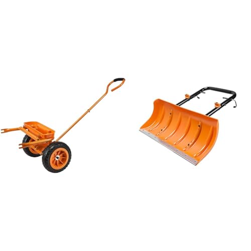 Worx WA0228 aerocart Wagon Kit, 19" x 10" x 21" & WA0230 AeroCart Schubkarre Schneeschieber, orange/schwarz von WORX