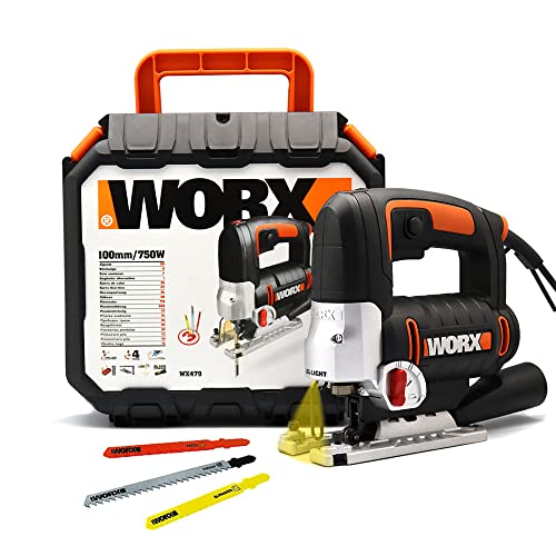 WORX WX479 Pendelhub-Stichsäge WX479, 750W – Handsäge mit 4-fach Pendelhub für präzises & kontrolliertes Sägen von Holz, Metall & PVC – 1 Stück,Schwarz von WORX