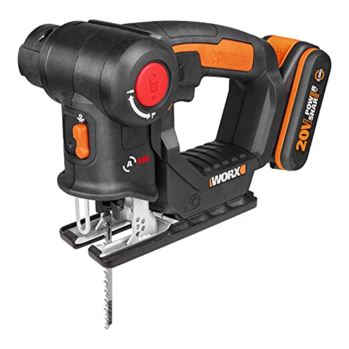 Worx WX550 Axis Akku-Multisäge – Profi Pendelhub-Stich- und Säbelsäge – Ideale 2 in 1 Säge für Holz, Stahl & PVC – PowerShare kompatibel von WORX