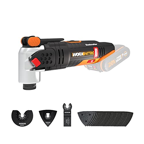 WORX WX693.9 NITRO Sonicrafter Akku Multifunktionswerkzeug 20V – bürstenloser Motor – vielseitig zum Schneiden, Polieren, Sägen uvm. – für Bearbeitung verschiedener Materialien – ohne Akku & Ladegerät von WORX