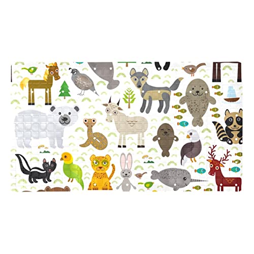 Duschmatte für Badewanne,PVC-Badewannenmatte,Cartoon Tier Pferd Hirsch,Bodenmatte,rutschfeste Matte,Badezimmermatte von WOSHJIUK