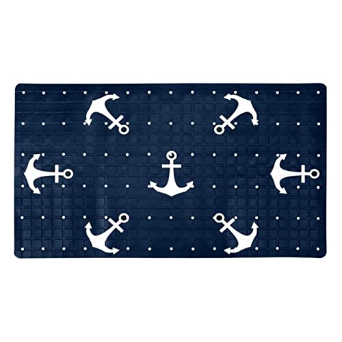 Duschmatte für Badewanne,PVC-Badewannenmatte,Ocean Sea Marinetime Anker,Bodenmatte,rutschfeste Matte,Badezimmermatte von WOSHJIUK