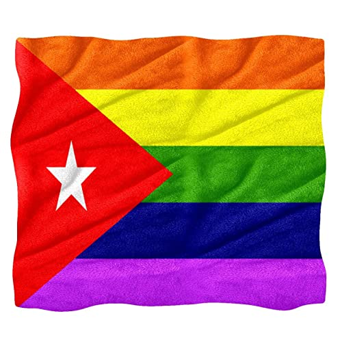 Fleece Überwurfdecken Bettdecke,LGBT-Flagge von Kuba,Weiche Decke,warme Heimdekoration,gemütliche Decke von WOSHJIUK