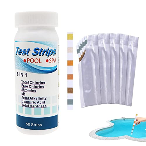 WOTEG Pool- und Spa-Teststreifen, schnelle und genaue Pool-Teststreifen - Poolwasser-Testkit, effektive Wasserteststreifen für Poolwassertests WOTEG Pool- und Spa-Teststreifen, schnelle und genaue Pool-Teststreifen - Poolwasser-Testkit, effektive Wasserteststreifen für Poolwassertests von WOTEG