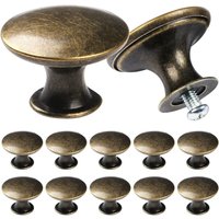 10 Stück Vintage Möbelknöpfe Runde Schranktürknöpfe mit Schrauben Bronze Küchenschrank Griffe von WOTTES