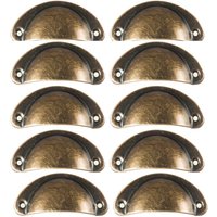 10 Stück Vintage Muschelgriff Metall Schubladengriff Bronze Küchenschrank Griffe mit Schrauben von WOTTES