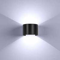 Wottes - 10W LED-Wandleuchte Verstellbar Wasserdicht für den Außenbereich Wandleuchte Flur Treppe Veranda Kaltschwarz von WOTTES
