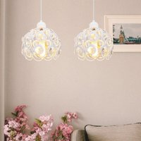 2 Stück Moderne Pendelleuchte Kristall Metall Kronleuchter Höhenverstellbar Hängelampe Weiß Ø26cm 2 Stück Moderne Pendelleuchte Kristall Metall Kronleuchter Höhenverstellbar Hängelampe Weiß Ø26cm von WOTTES