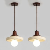 2 Stück Vintage Hängelampe Retro Pendelleuchte Höhenverstellbar Deckenleuchte Deco Kronleuchter Ø25cm Stil H 2 Stück Vintage Hängelampe Retro Pendelleuchte Höhenverstellbar Deckenleuchte Deco Kronleuchter Ø25cm Stil H von WOTTES