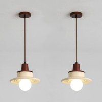 2 Stück Vintage Hängelampe Retro Pendelleuchte Höhenverstellbar Deckenleuchte Deco Kronleuchter Ø25cm Stil I 2 Stück Vintage Hängelampe Retro Pendelleuchte Höhenverstellbar Deckenleuchte Deco Kronleuchter Ø25cm Stil I von WOTTES