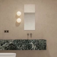 2 Stück Vintage Wandleuchte Innen Wandlampe Glaskugel Bettlampe Mattweiß Ø12cm für Schlafzimmer Wohnzimmer von WOTTES