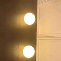 2 Stück Vintage Wandleuchte Innen Wandlampe Glaskugel Bettlampe Mattweiß Ø18cm für Schlafzimmer Wohnzimmer von WOTTES