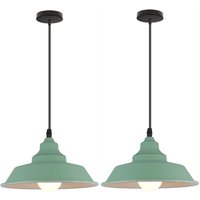 2Pcs Industrielle Retro Metall Kronleuchter Retro Eisenkunst Wohnzimmer Küche Restaurant Loft E27 Pendelleuchte Grüne von WOTTES