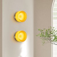 2er Set Moderne Wandleuchte LED Runde Wandlampe Kreative Deckenleuchte Warmweißes Licht Orange Ø13.5cm von WOTTES
