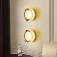 2er Set Moderne Wandleuchte LED Runde Wandlampe Kreative Deckenleuchte Warmweißes Licht Rauchgrau Ø13.5cm von WOTTES
