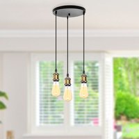 3 Flammig Industrial Vintage Pendelleuchte DIY Deckenlampe Höhenverstellbar Schwarz Hängeleuchte Wohnzimmerlampe 3 Flammig Industrial Vintage Pendelleuchte DIY Deckenlampe Höhenverstellbar Schwarz Hängeleuchte Wohnzimmerlampe von WOTTES