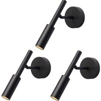 3 Stück 5W LED Wandlampe Spot 350° Verstellbare Wandleuchte Schwarz Innen Wandspot Dreifarbiges variables Licht 3 Stück 5W LED Wandlampe Spot 350° Verstellbare Wandleuchte Schwarz Innen Wandspot Dreifarbiges variables Licht von WOTTES