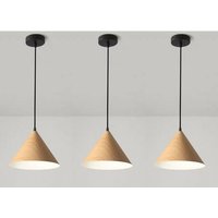 3 Stücke Modern Kronleuchter Holzfarbe Hängeleuchte Metall Pendelleuchte für Esstisch Wohnzimmer Schlafzimmer Küche 3 Stücke Modern Kronleuchter Holzfarbe Hängeleuchte Metall Pendelleuchte für Esstisch Wohnzimmer Schlafzimmer Küche von WOTTES