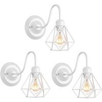 3 Stücke Vintage Wandlampe Innen Wandleuchte Metall Käfig Wandspot Weiß Ø15,5cm für Café Restaurant Schlafzimmer 3 Stücke Vintage Wandlampe Innen Wandleuchte Metall Käfig Wandspot Weiß Ø15,5cm für Café Restaurant Schlafzimmer von WOTTES