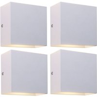 4 Stücke Moderne LED Wandleuchten Aluminium Wandlampe Auf und ab Einstellbarer Lichtstrahl Außenwandleuchte Weiß 6W Warmes Licht von WOTTES