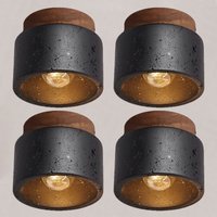 E27 Deckenleuchte Holz Travertin Deckenlampe Innen Decken Lampe Warmweißes Licht für Café Bar Büro Ø12CM - 4Pcs von WOTTES