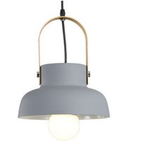 E27 Modern Hängeleuchte Schwarz Pendelleuchte Lampenschirm Kreative Metall Holz Deckenleuchte Grau von WOTTES