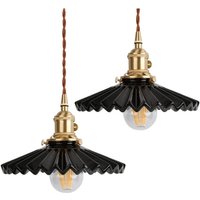 E27 Retro Industrielle Pendelleuchte Höhenverstellbare Hängelampe Kreative Deckenleuchte Schwarz Küchenlampe 2 Stücke von WOTTES