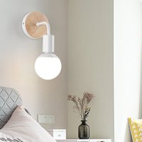 Industrial Vintage Wandleuchte Innen Wandlampe Metall Wandspot Weiß Wandlicht E27 Flurlampe von WOTTES