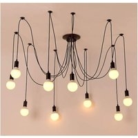 Industrie Retro Hängelampe led Pendellampe Verstellbar Kronleuchter für Wohnzimmer Schlafzimmer 10 Köpfe von WOTTES