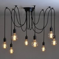 Industrie Vintage Kronleuchter Metall Pendelleuchte Schwarz Hängelampe 8 Flammig DIY Deckenleuchte Industrie Vintage Kronleuchter Metall Pendelleuchte Schwarz Hängelampe 8 Flammig DIY Deckenleuchte von WOTTES