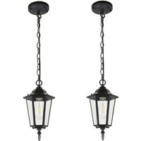 Industrielle Pendelleuchte Metall Glas Hängeleuchte Innen Dekoration Esstischlampe Wohnzimmerlampe Schwarz 2 Stücke von WOTTES