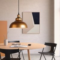 Industrielle Vintage Pendelleuchte Edison Eisen Lampenschirm Hängelampe Metall Deckenleuchte Gold Ø29cm von WOTTES