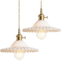 Industrielle Vintage Pendelleuchte Retro Glas Hängeleuchte Lampenschirm Kreative Deckenleuchte Weiß 2 Stücke Industrielle Vintage Pendelleuchte Retro Glas Hängeleuchte Lampenschirm Kreative Deckenleuchte Weiß 2 Stücke von WOTTES