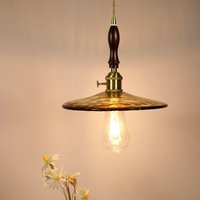 Jahrgang Pendelleuchte Bernstein Deckenleuchte Design Kreative Lampenschirm Hängelampe Glas Kronleuchter - Holz Ø23CM Jahrgang Pendelleuchte Bernstein Deckenleuchte Design Kreative Lampenschirm Hängelampe Glas Kronleuchter - Holz Ø23CM von WOTTES