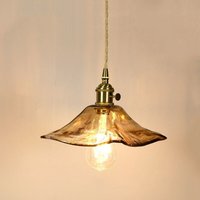 Jahrgang Pendelleuchte Bernstein Deckenleuchte Design Kreative Lampenschirm Hängelampe Glas Kronleuchter - Ø26CM von WOTTES