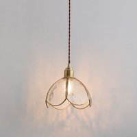 Wottes - Jahrgang Pendelleuchte mit Messing E27 Design Kreative Lampenschirm Hängelampen Glas Metall Kronleuchter - e von WOTTES