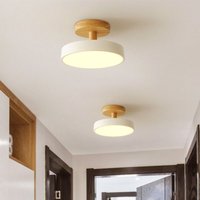 LED Moderne Deckenleuchte Metall Holz Deckenlampe Innen Runde Pendelleuchte Weiß Ø18CM - 1Pcs Neutrales Licht LED Moderne Deckenleuchte Metall Holz Deckenlampe Innen Runde Pendelleuchte Weiß Ø18CM - 1Pcs Neutrales Licht von WOTTES