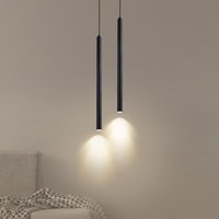 Wottes - led Industrielle Pendellampe Innenbereich Hängeleuchte Metall Kronleuchter für Esszimmer Café Küche Bar Schwarz 2 Stücke von WOTTES