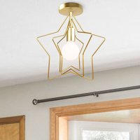 Modern Deckenleuchte Innen Deckenlampe Kreative Schlafzimmerlampe Stil Eisen Kronleuchter Gold von WOTTES