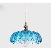 Modern E27 Pendelleuchte Glas Metall Hängelampe Blau Höhenverstellbar Deckenleuchte Esszimmerlampe Ø25CM Modern E27 Pendelleuchte Glas Metall Hängelampe Blau Höhenverstellbar Deckenleuchte Esszimmerlampe Ø25CM von WOTTES