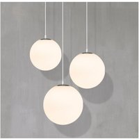 Wottes - Modern Industrielle Pendelleuchte Kreative Runde Hängeleuchte Glas Opal weiß Kronleuchter 3 Stücke Ø15CM Wottes - Modern Industrielle Pendelleuchte Kreative Runde Hängeleuchte Glas Opal weiß Kronleuchter 3 Stücke Ø15CM von WOTTES
