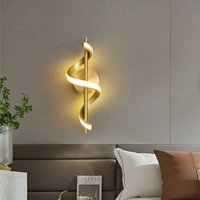 Modern led Wandleuchte Innen Wandlampe Golden Spiral Wandbeleuchtung Warmweißes Licht von WOTTES